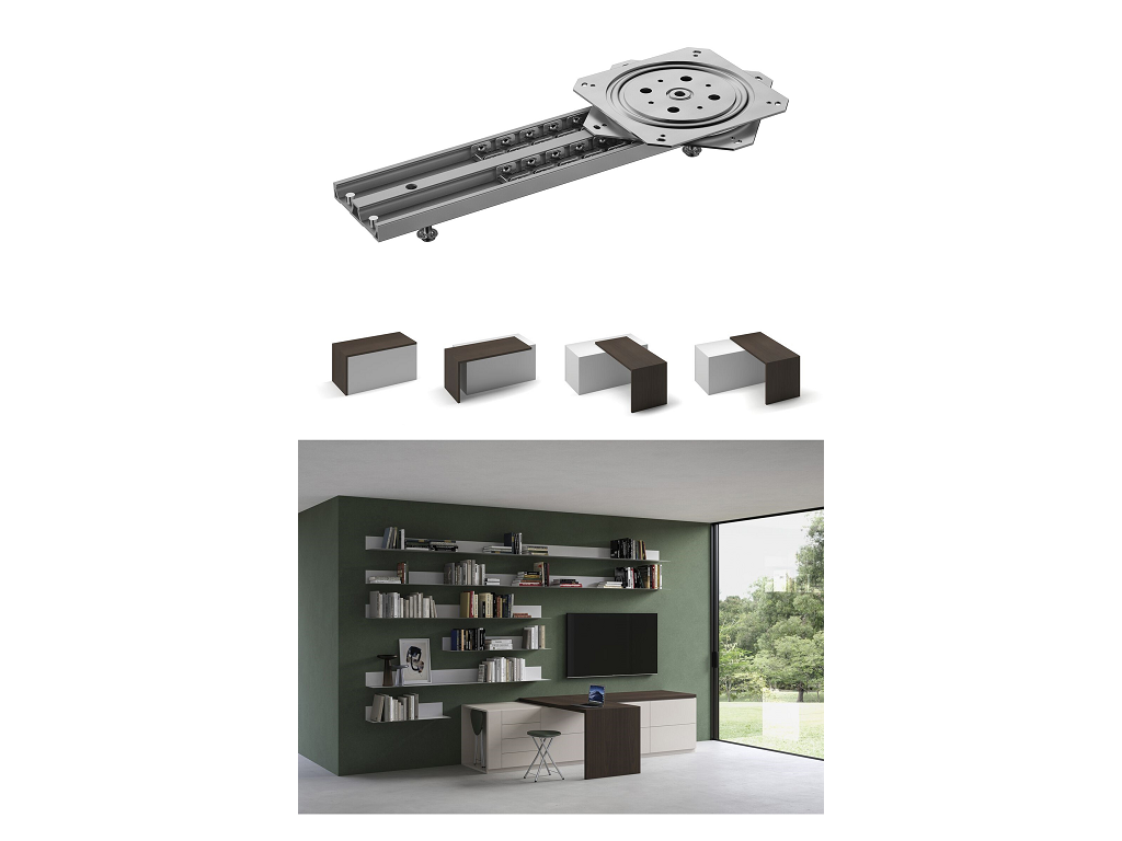 Meccanismo Rototraslante Scorrevole per Tavolo Swing 900 Alluminio Anodizzato/acciaio Zincato mm.700-900 | Omge - immagine 1